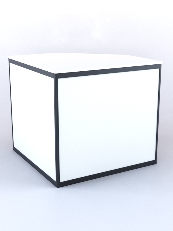 Прилавок из профиля угловой пятигранный №1 (без дверок) Белый + Черный