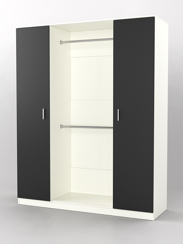 Шкаф гардеробный №1 с дверьми Белый и Черный