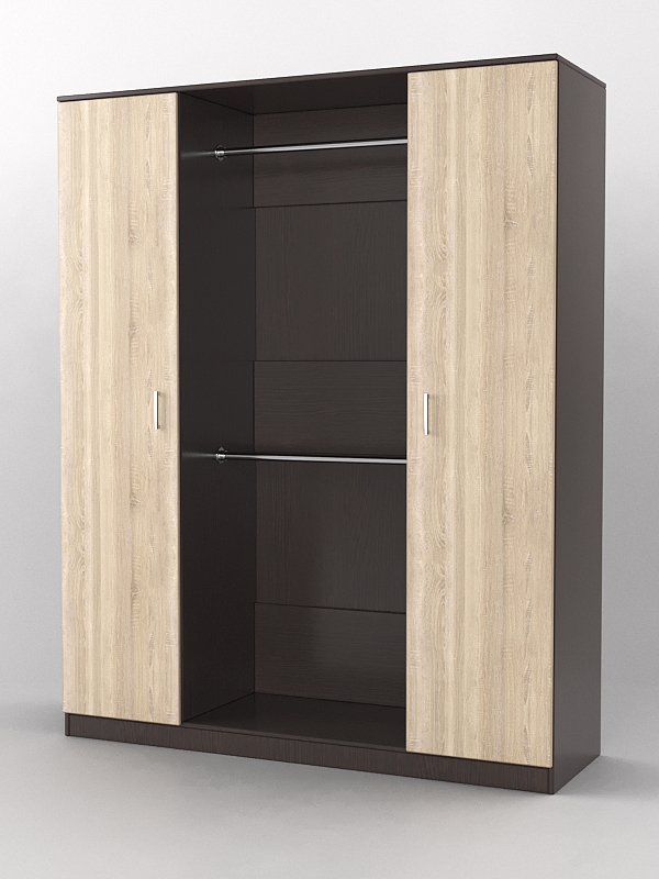 Шкаф гардеробный №1 с дверьми Дуб Венге и Дуб Сонома