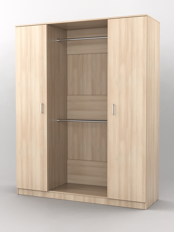 Шкаф гардеробный №1 с дверьми Акация Лэйклэнд светлая Н1277 ST9