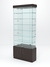 Витрина стеклянная "ИСТРА" №32 (с дверками, задняя стенка - зеркало)  Дуб Венге