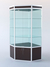Витрина для музеев вооруженных сил "ЭКСПОНАТ" №11-2 угловая (задняя стенка стекло) Дуб Венге