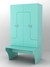 Комплект шкафов для раздевалок со скамейкой "ТРЕНЕР" №1 Тиффани Аква