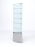 Витрина стеклянная "ИСТРА" угловая №505-У трехгранная (с дверками, бока - стекло) Серый