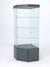 Витрина стеклянная "ИСТРА" угловая №113 пятигранная (без дверки, задние стенки - стекло) Темно-Серый