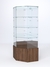 Витрина стеклянная "ИСТРА" угловая №116 пятигранная (без дверки, задние стенки - зеркало) Орех