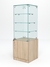 Витрина стеклянная "ИСТРА" островная №326 (с дверкой, фасад -стекло) Дуб Сонома