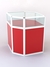 Прилавок из профиля угловой шестигранный №2 (без дверок) Красный + Белый