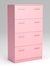 Комод Бревнэс с 4 ящиками широкий Фламинго розовый