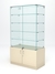 Витрина стеклянная "ИСТРА" островная №324 (с дверками, фасад - стекло) Крем Вайс