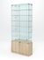 Витрина стеклянная "ИСТРА" №34 (с дверками, задняя стенка - зеркало)  Дуб Сонома