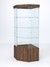 Витрина стеклянная "ИСТРА" угловая №113 пятигранная (без дверки, задние стенки - стекло) Орех