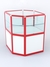 Прилавок из профиля угловой шестигранный №3 (с дверками) Белый + Красный