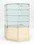 Витрина стеклянная "ИСТРА" островная №302 (с дверкой, фасад - стекло) Крем Вайс