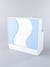 Ресепшн "Нежность Волны" №1В с левосторонней тумбой с ящиками Белый + Голубой горизонт U522 ST9