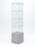 Витрина стеклянная "ИСТРА" №106 (без дверки, задняя стенка - стекло)  Серый